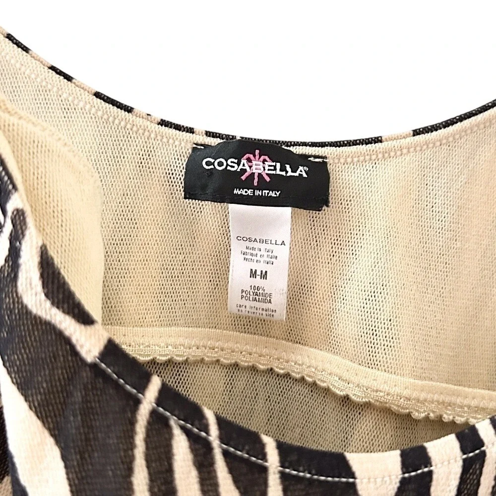 Cosabella Zebra Stripe Mesh Negligée‎ - size Medium